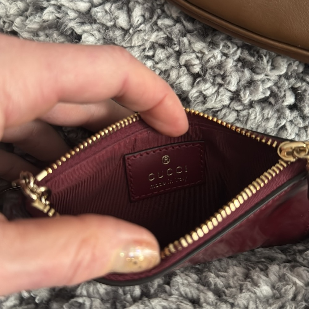 Gucci Patton Deep Red Leather Card and Keyholder w/bamboo - Picture 4 of 5